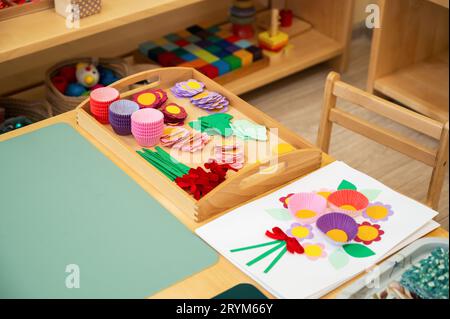 Classroom of Montessori kindergarten Stock Photo