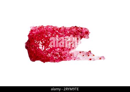 Berry sugar Gel exfoliating peeling smear with natural particles isolated on white Stock Photo