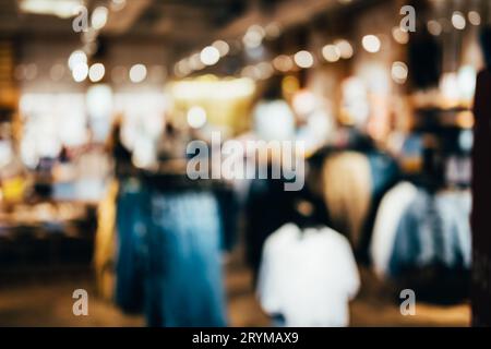 Abstract blurred background of interior jeans store Stock Photo