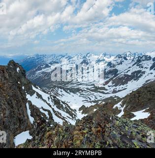 Mountain view from the Karlesjoch cable ski lift  upper station Stock Photo