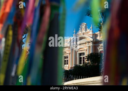 Salvador, Bahia, Brazil - September 02, 2023: View of the medical school located in Largo Terreiro de Jesus, Pelourinho, historic center of the city o Stock Photo