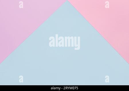 Abstract geometric pastel background in pink and blue colors with copy space Stock Photo