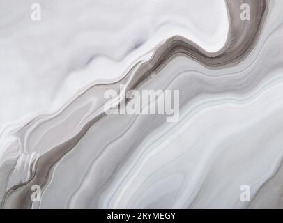 Abstract marble background or texture. Monochrome gray waves and stains. Acrylic Fluid Art Stock Photo