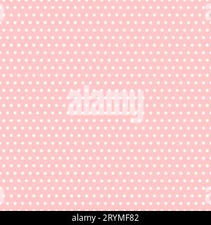 Polka dot seamless pattern. Pink and white dotted repeated background. Swatch template for textile, fabric, plaid, tablecloths, clothes. Vector wallpaper Stock Vector