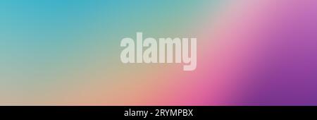 Soft gradient Banner with Smooth Blurred pink and turquoise holographic colors Stock Photo