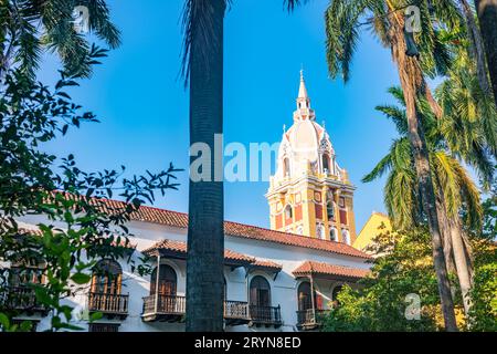 Streets of Cartagena. Cartagenaâ€™s colonial walled city and fortress were designated a UNESCO World Heritage Site. Stock Photo