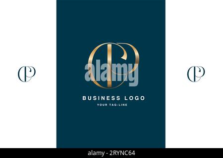 CP, PC, Abstract Letters Logo Monogram Stock Vector