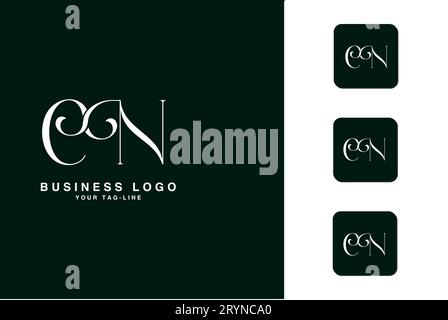 CN, NC, Abstract Letters Logo Design Stock Vector