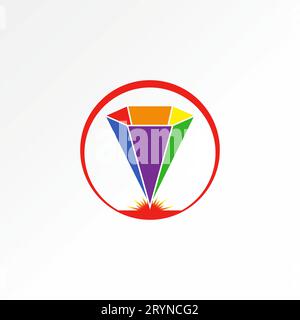 Logo design graphic concept creative abstract premium vector sign stock unique 3D pyramid prism colorful on backwards. Related to bulk silos storage Stock Vector