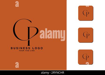 CP, PC, Abstract Letters Logo Monogram Stock Vector
