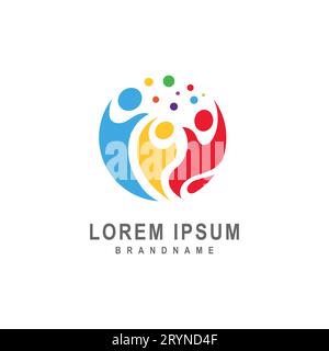 Global community logo, creative teamwork logo design vector Stock Vector
