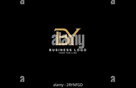 YB, BY  Abstract Letters Logo Monogram Stock Vector