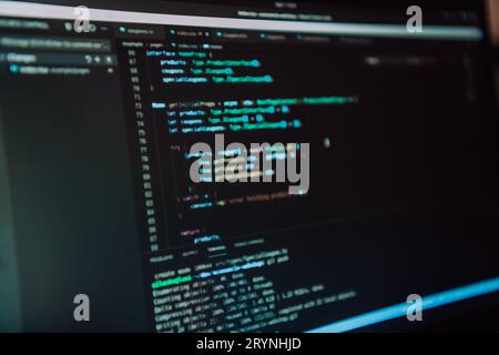 Close-up photo of programming language code Stock Photo