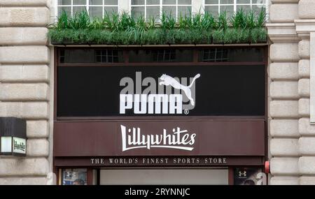 London, UK - May, 7, 2023 : Lillywhites storefront. Lillywhites is a sports retailer based at Piccadilly Circus, London, United Stock Photo