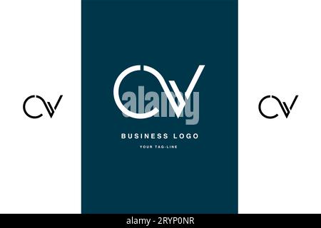 CV, VC, Abstract Letters Logo Monogram Stock Vector