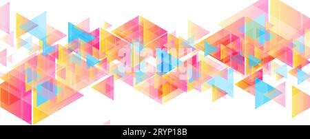 Colorful pastel triangles abstract tech low poly background. Geometry vector design Stock Vector