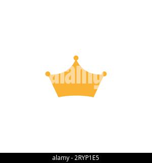 Flat crown king vector icon. Queen princess design crown gold royal corona. Stock Vector