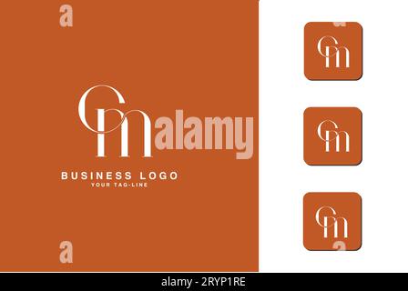 CM, MC, Abstract Letters Logo Monogram Stock Vector