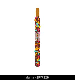 Frosted chocolate chip cookie sticks in sprinkles Stock Vector