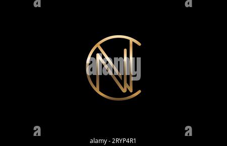 CN, NC, Abstract Letters Logo Design Stock Vector