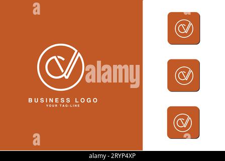 CV, VC, Abstract Letters Logo Monogram Stock Vector