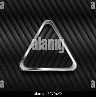 Metallic triangle and black glossy stripes abstract background. Technology geometric vector background Stock Vector