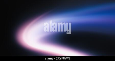 Purple pink white light color gradient wave glowing on dark background, grainy texture website header design Stock Photo