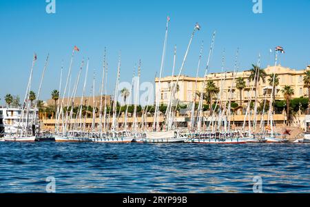 Many ships in the Hurghada Marina in Egypt Stock Photo