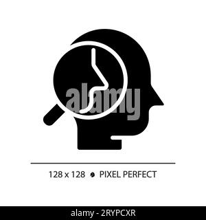 2D black glyph style introspection icon Stock Vector