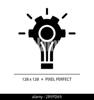 2D black glyph style problem solving icon Stock Vector