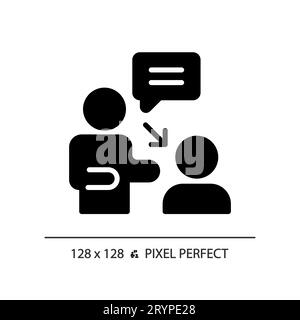 2D black glyph style coaching icon Stock Vector