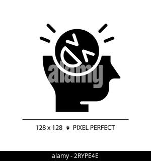 2D black glyph style sense of humor icon Stock Vector