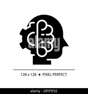 2D black glyph style high IQ icon Stock Vector