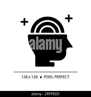 2D black glyph style psychology icon Stock Vector