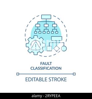 2D blue thin linear icon fault classification concept Stock Vector