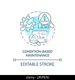 2D thin linear icon condition based maintenance concept Stock Vector