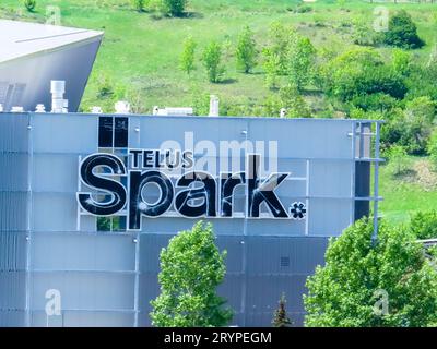 Calgary, Alberta, Canada. Jun 8, 2023. A Close up to the TELUS Spark Science Centre during spring. Stock Photo