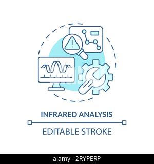 2D blue thin linear icon infrared analysis concept Stock Vector