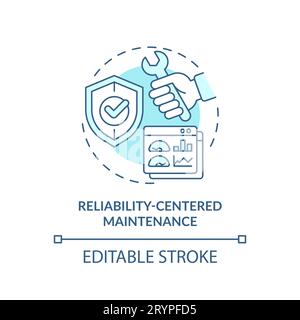 2D thin linear icon reliability centered maintenance concept Stock Vector