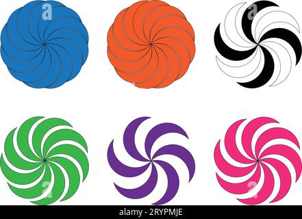 Colorful Abstract graphic spirals: Circular movement, radial dynamic swirls .Vector design, speed swirl circle. rotating shapes. swirls, circle swirl Stock Vector