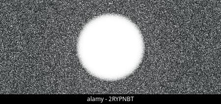 Solar eclipse effect with textured grain and stipple background. gradient from black to white, sun and circle elements. Pointillism or spray Stock Vector