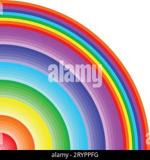 colorful rainbow color low to high off circle. Colorful rainbow. Colorful rainbow or color spectrum flat icon for use as apps and websites Stock Vector