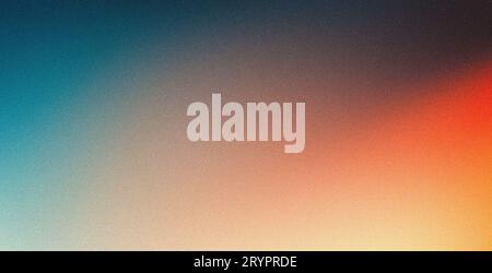 Dark blurred color gradient grainy background teal orange noise texture header poster banner landing page backdrop design Stock Photo