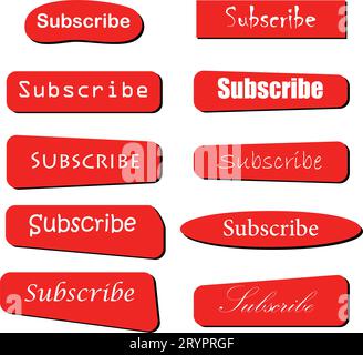 different types of subscribe button. vector illustration Stock Vector