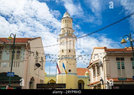 December 9, 2019: Acheen Street Mosque, aka Lebuh Aceh Mosque, was built in 1808 at George Town, Penang, Malaysia. It was an important gathering and m Stock Photo