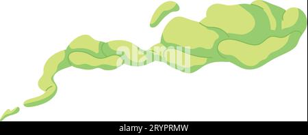 Cartoon bad smell toxic clouds. Bad smell toxic clouds. Smelling smoke. Green stink aroma and stinky smoke cartoon. Isolated vector illustration Stock Vector