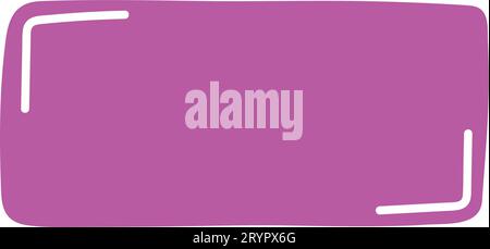 Rectangle pink frame line. square shape outline on hand draw style. vector illustration isolated Stock Vector
