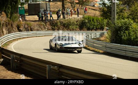 Caramulo, Portugal - 04 September 2021: Gray Lamborghini Miura SV from the 60's in Caramulo Motorfestival 2021 Stock Photo