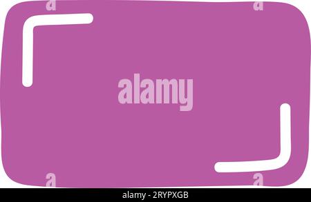 Rectangle pink frame line. square shape outline on hand draw style. vector illustration isolated Stock Vector