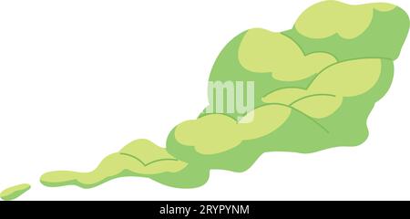 Cartoon bad smell toxic clouds. Bad smell toxic clouds. Smelling smoke. Green stink aroma and stinky smoke cartoon. Isolated vector illustration Stock Vector